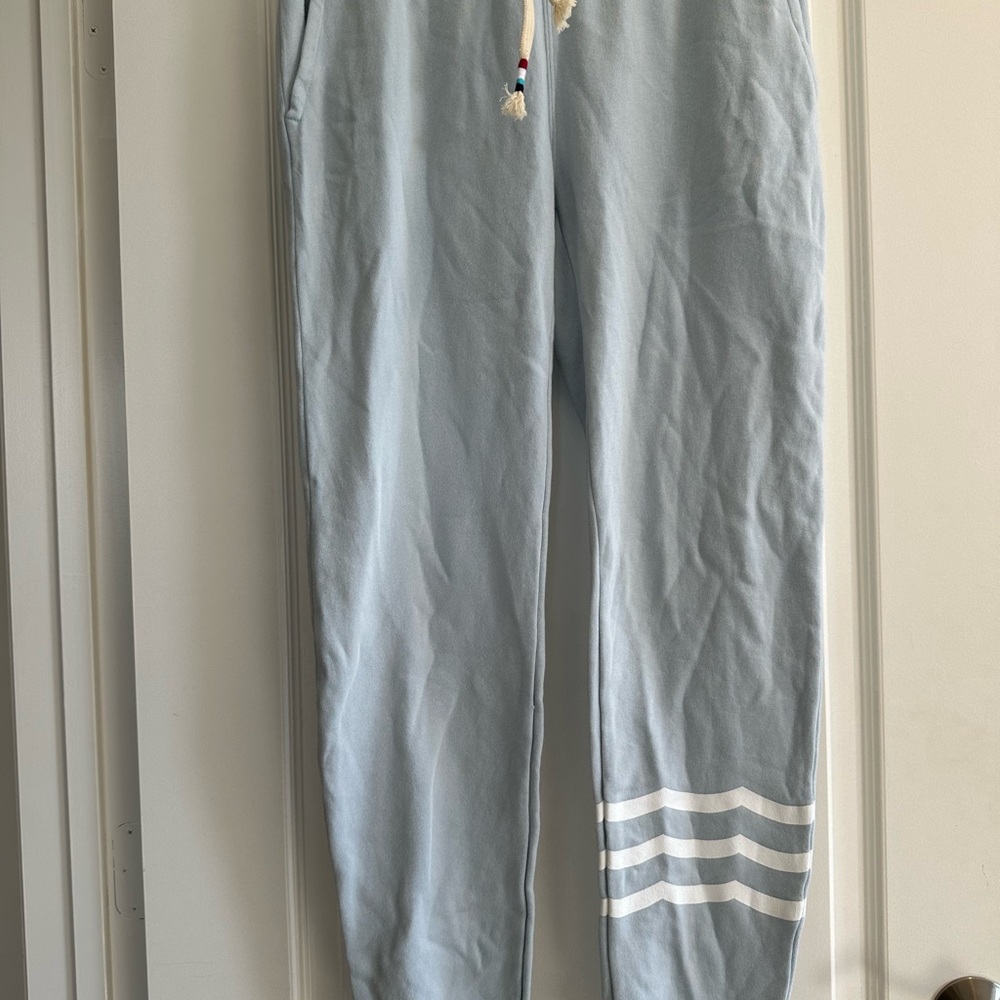 Sol Angeles Light Blue Jogger Pants with Stripes